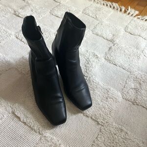 Steve Madden Black Ankle Booties Square Toe